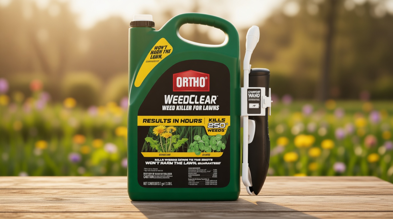 Ortho WeedClear Weed Killer for Lawns with Comfort Wand - Ready-To-Use, Weed Killer Herbicide, Won't Harm Grass (When Used as Directed), Kills Dandelion & Clover, 1 gal.