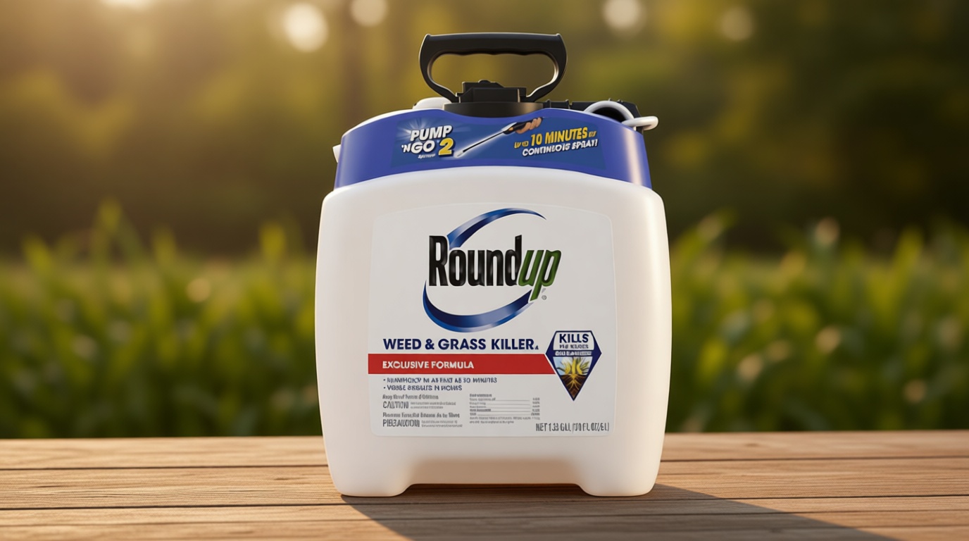 Roundup Weed and Grass Killer₄ with Pump 'N Go 2 Sprayer, Use in and Around Flower Beds, Trees & More, 1.33 gal.