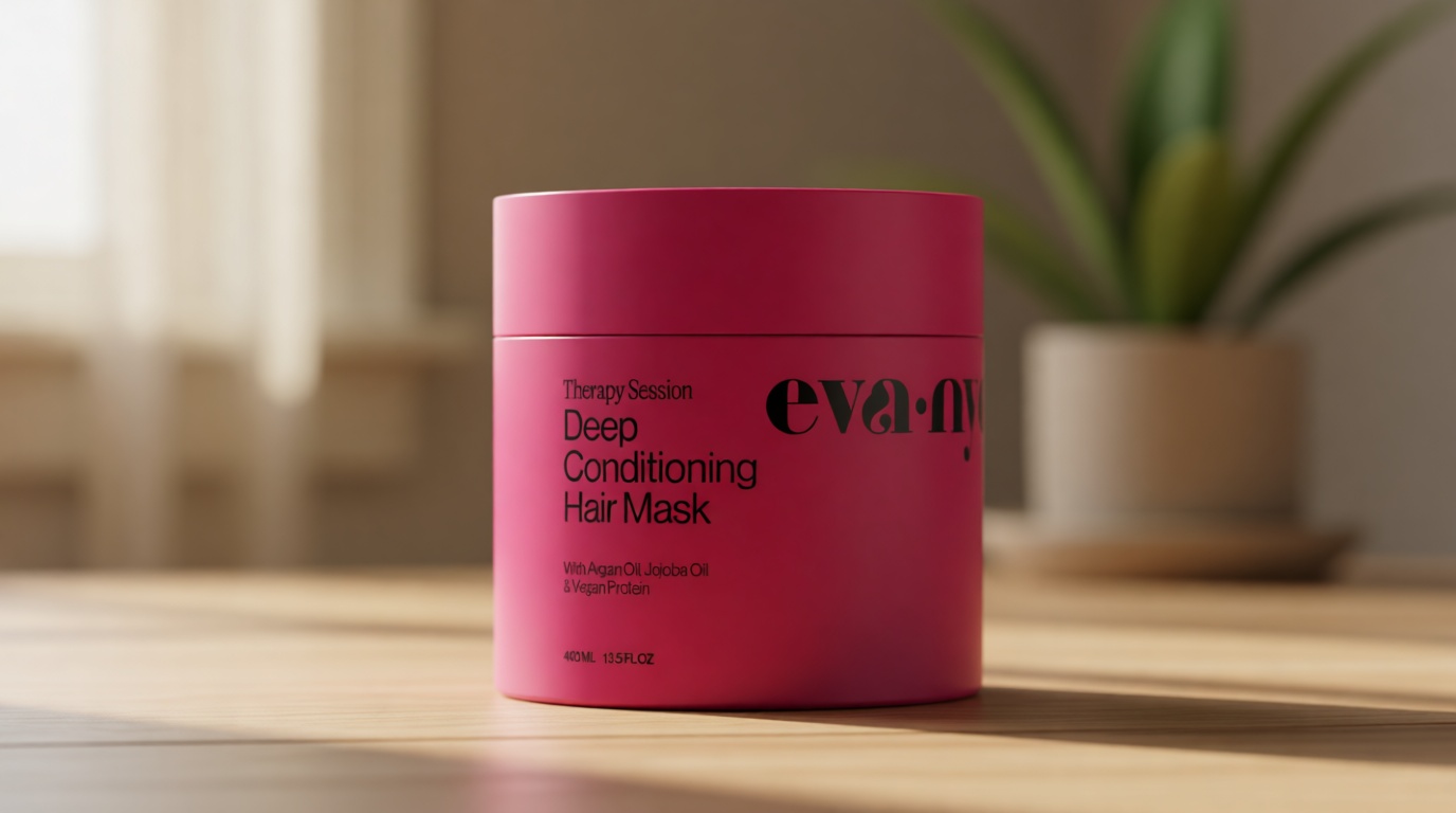 Eva NYC Therapy Session Deep Conditioning Hair Mask with Vegan Protein, Jojoba Oil + Argan Oil - Hydrate, Soften + Repair Hair Strength - Sulfate Free - Warm Vanilla Scent - 13.5 fl oz