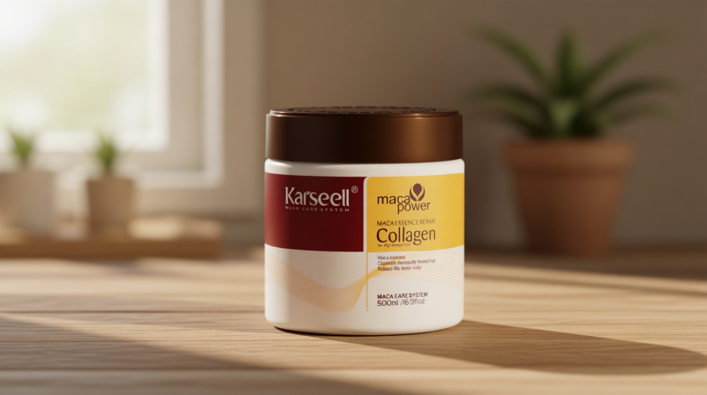 Karseell Collagen Hair Treatment Deep Repair Conditioning Argan Oil Collagen Hair Mask Essence for Dry Damaged Hair All Hair Types 16.90 oz 500ml