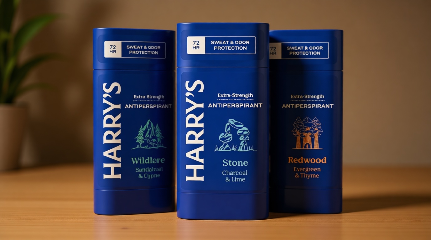 Harry's Extra-Strength Antiperspirant Deodorant, Sweat & Odor Control Antiperspirant for Men, Variety Pack - Stone, Redwood, Wildlands, 2.5 oz Pack of 3