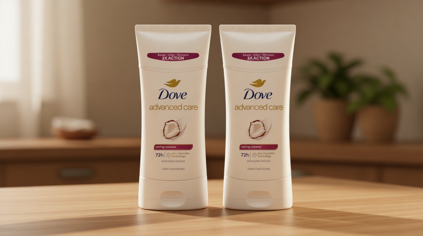 Dove Advanced Care Antiperspirant Caring Coconut, 2 Count Deodorant Stick for Women, for 48 Hour Protection And Soft And Comfortable Underarms, 2.6 oz