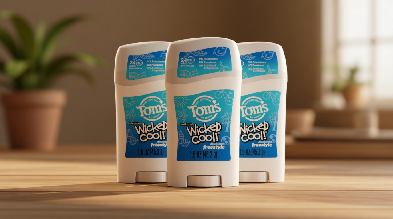 Tom’s of Maine Freestyle Wicked Cool! Natural Deodorant for Tweens, Aluminum Free Deodorant Stick, 1.6 oz (3 Pack) GreenCircle Certified: Certified Environmental Facts Label