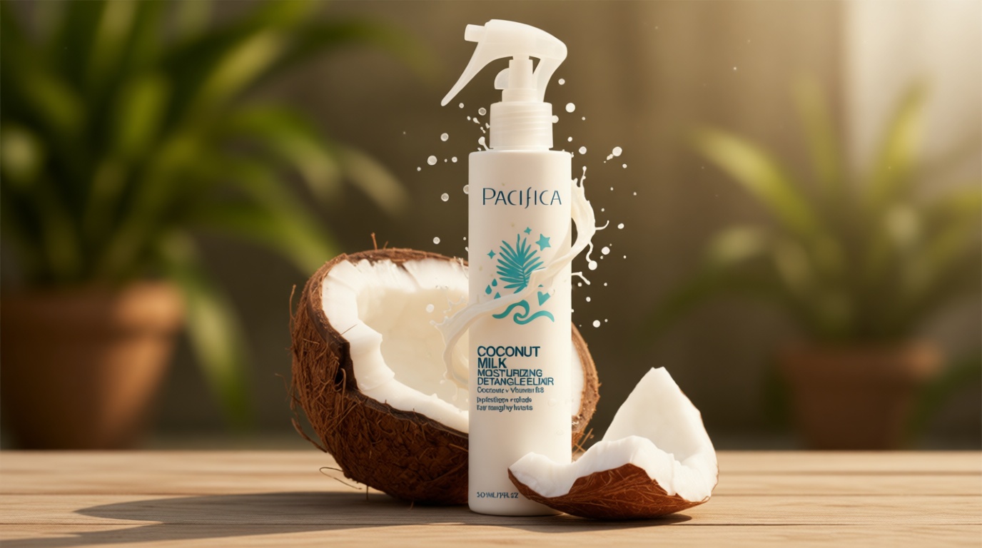 Pacifica Coconut Milk Hair Detangler Spray – Leave-In Conditioning Elixir for Tangle-Free Hair – Instantly Detangles Knots, Adds Shine & Moisture, Prevents Breakage & Frizz – Vegan & Cruelty-Free | Vegan, Cruelty-Free
