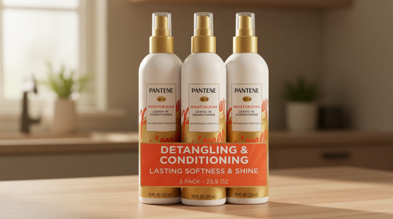 Pantene Conditioning Detangler Spray, Pro-V Repair & Protect, Nutrient Boost for Damaged Hair, Antioxidant Enriched, Leave-In Conditioner, Smooth & Shine, Sulfate-Free, 8.5 Fl Oz, 3 Pack