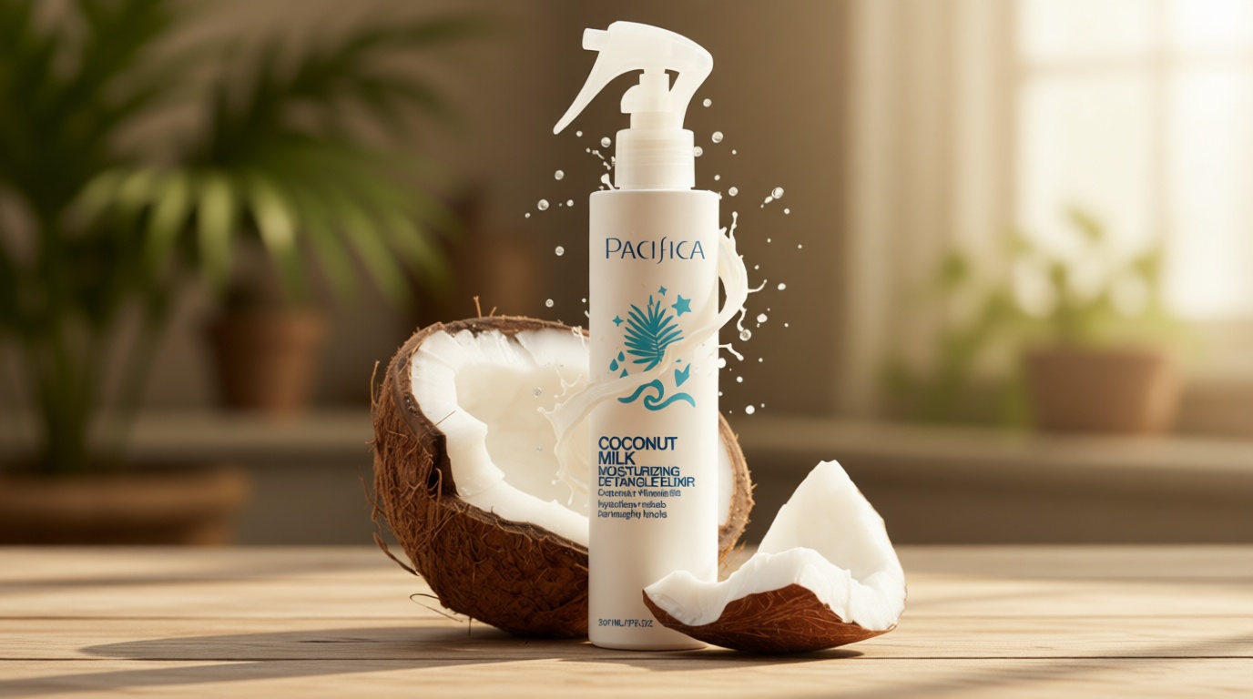 Pacifica Coconut Milk Hair Detangler Spray – Leave-In Conditioning Elixir for Tangle-Free Hair – Instantly Detangles Knots, Adds Shine & Moisture, Prevents Breakage & Frizz – Vegan & Cruelty-Free | Vegan, Cruelty-Free