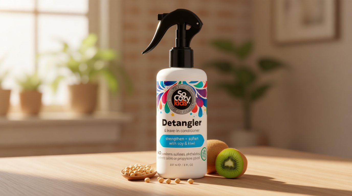 SoCozy Detangler Leave-In Conditioner Spray For Kids Hair, Fruity-Tutti, 8 Fl Oz (Pack of 1)