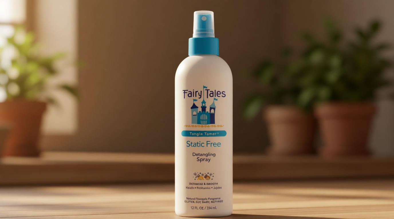 Fairy Tales Tangle Tamer Static Free Detangling Spray - Detangler Spray for Kids - Paraben Free, Sulfate Free, Gluten Free, Nut Free - 12 oz