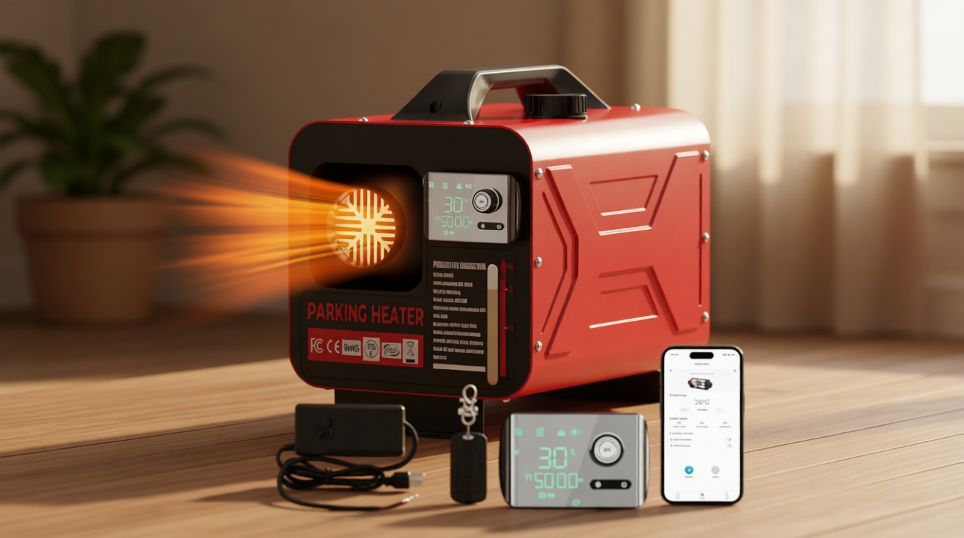 Diesel Heater 12V/24V/110V, All in One 8KW APP Control Remote Control and LCD Display, Portable Air Heaters Fast Heating Low Noise with Power Adapter for RV Truck Car Shop Garage House