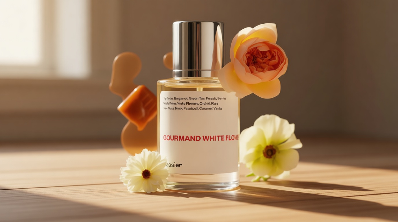 Dossier Gourmand White Flowers - Eau de Parfum - Inspired by Viktor&Rolf's Flowerbomb - Perfume Luxury - Pure Infused - Paraben-Free - Vegan - For Women - Fragrance 1.7 Fl oz (Spray 50ml)