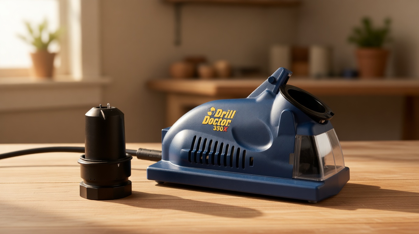 Drill Doctor DD350X Drill Bit Sharpener - 3/32" to 1/2" - Electric Sharpener - High Speed & Portable - for Steel, Masonry, Carbide & Tin-Coated Bits