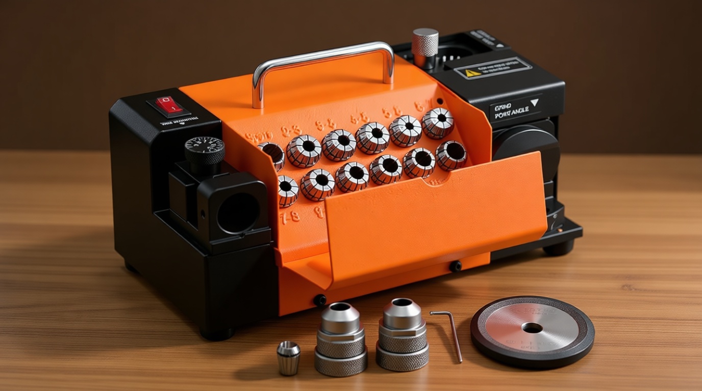 VEVOR Drill Bits Sharpener MR-13A+, 3-15mm Drill Bit Grinder Sharpener with 95°-135° Adjustable Point Angle, 5800RPM High Speed Re-Sharpening Machine with 13 Collets & CBN Wheel for Workshops Garages