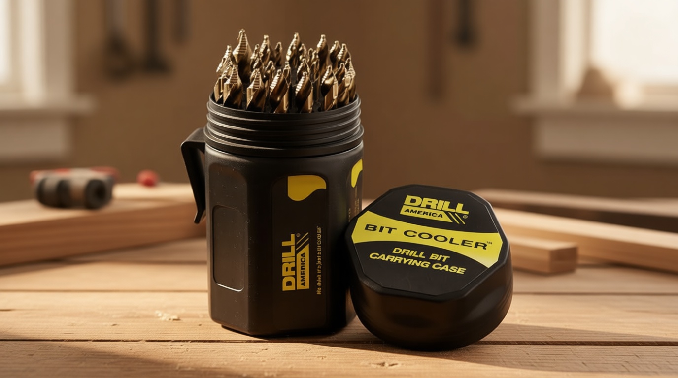 Drill America 29 Piece Cobalt Stepped Point Drill Bit Set in Round Case w/Gold Oxide Finish for Drilling Acrylic, Steel, Hard Metals, Sizes 1/16" to 1/2" x 64ths, GSC Series ZMGSC29J-PC