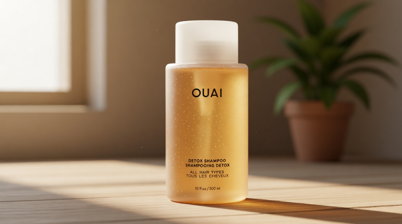 OUAI Detox Shampoo - Clarifying Shampoo for Build Up, Dirt, Oil, Product and Hard Water - Apple Cider Vinegar & Keratin for Clean, Refreshed Hair - Sulfate-Free Hair Care (10 oz)