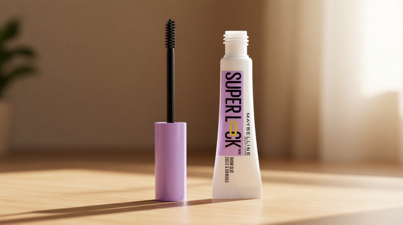 Maybelline Super Lock Brow Glue Eyebrow Gel, Lightweight Brow Gel For Up To 24HR Hold, Clear, 1 Count