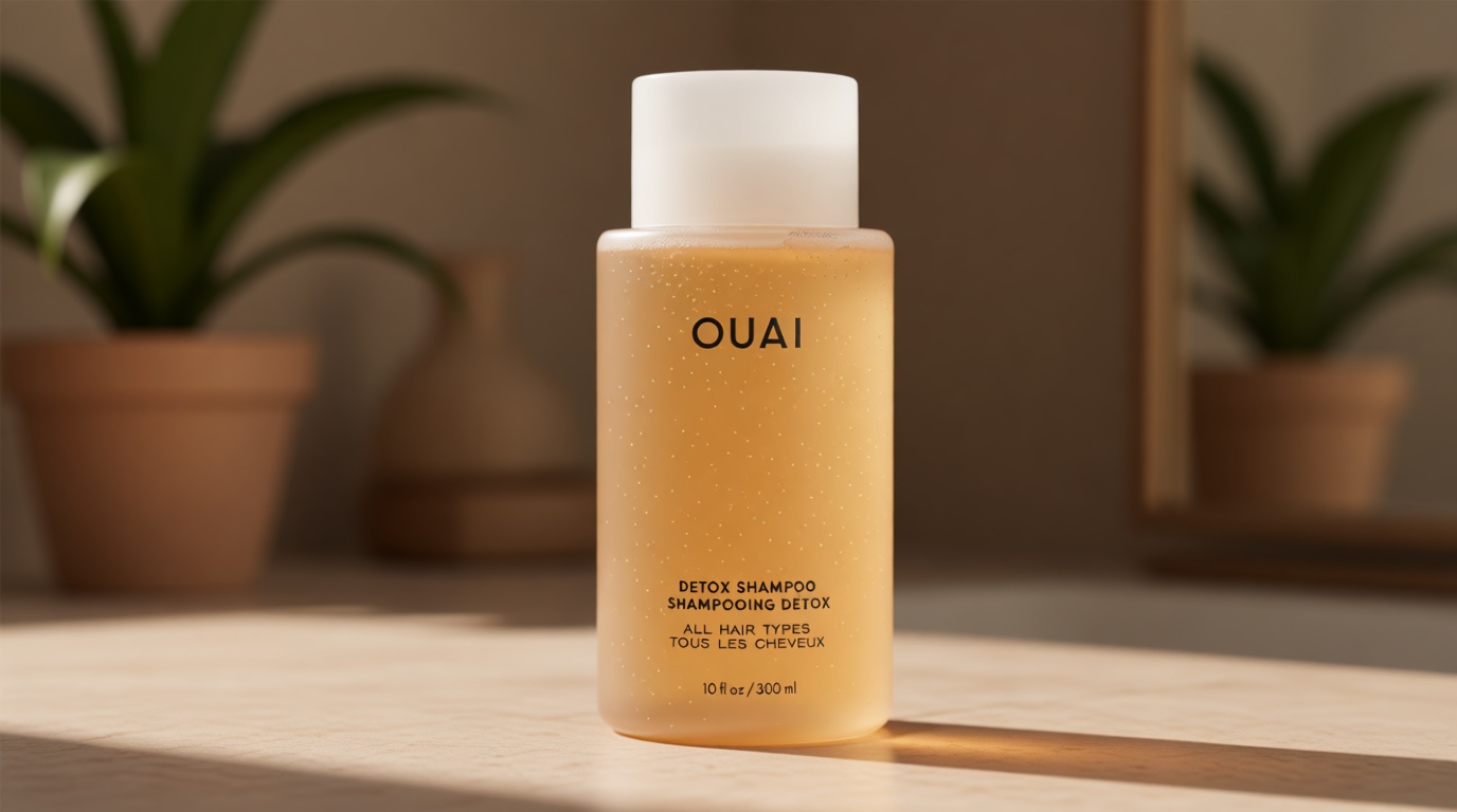 OUAI Detox Shampoo - Clarifying Shampoo for Build Up, Dirt, Oil, Product and Hard Water - Apple Cider Vinegar & Keratin for Clean, Refreshed Hair - Sulfate-Free Hair Care (10 oz)