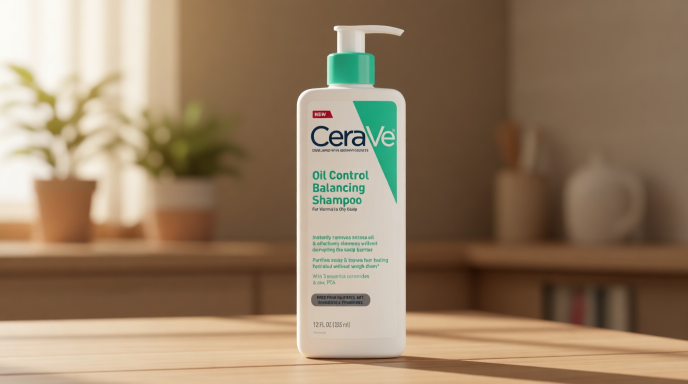 CeraVe Oil Control Balancing Shampoo, Clarifying Shampoo With Ceramides & Hyaluronic Acid, Removes Oil and Leaves Hair Feeling Hydrated, For All Hair & Scalp Types, Sulfate Free & Color Safe, 12 oz [Amazon-developed Certification] Compact by Design