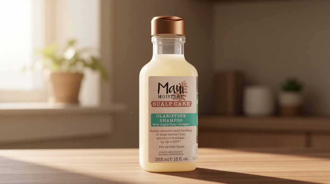 Maui Moisture Scalp Care Clarifying Shampoo, Apple Cider Vinegar Curly Hair Shampoo Moisturizes & Removes Scalp Build-Up, Sulfate-Free Surfactants, 13 fl. oz