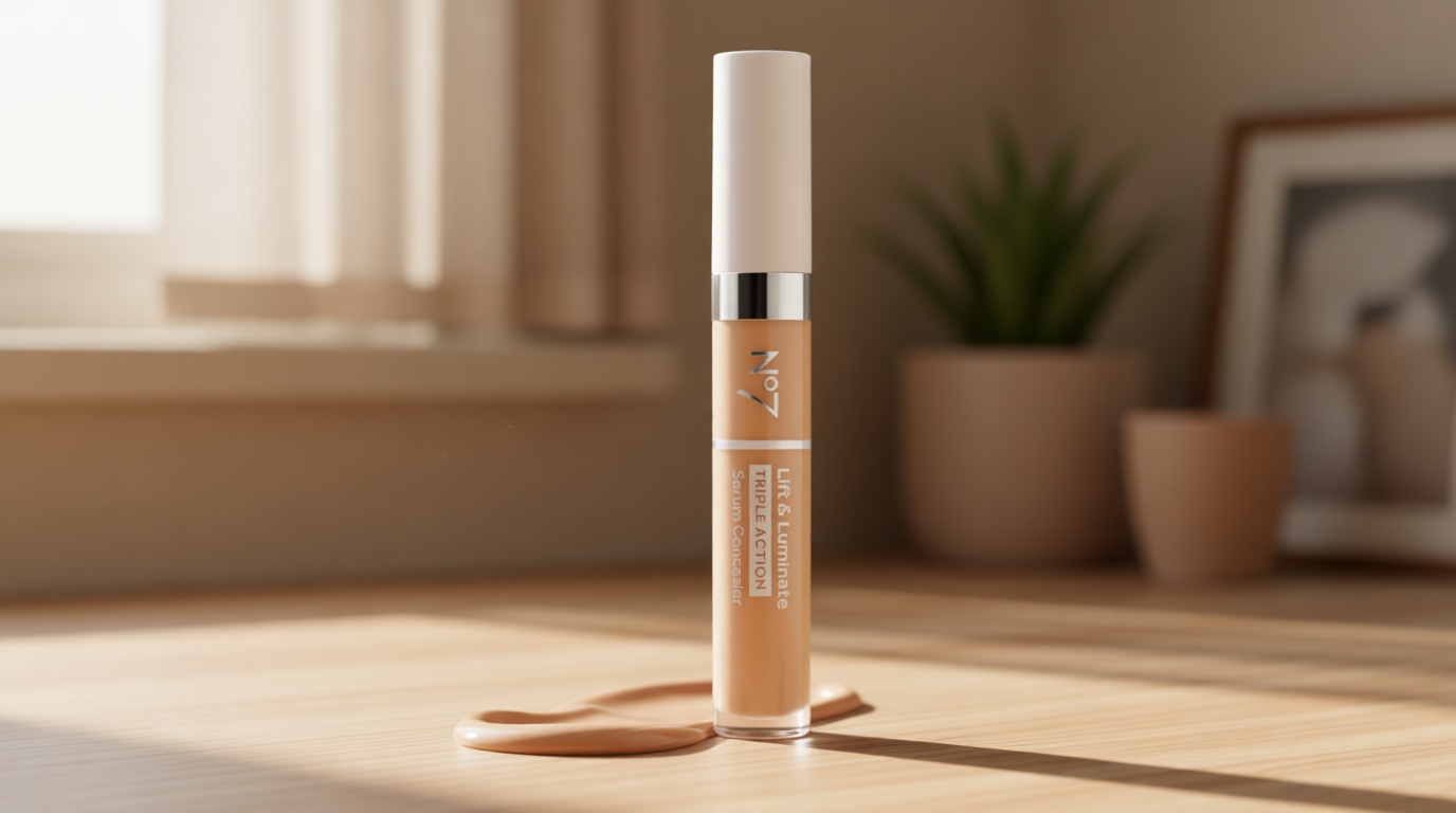 No7 Lift & Luminate Triple Action Serum Concealer - Light - Anti Aging Liquid Concealer Makeup for Blemishes & Dark Circles - Medium to Full Coverage Concealer for Face (8ml)