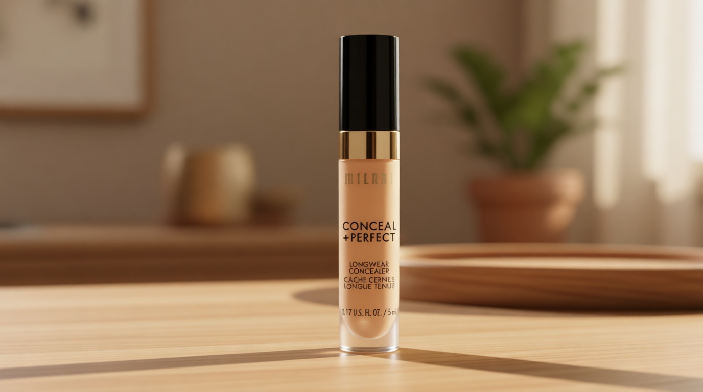 Milani Conceal + Perfect Longwear Concealer Full Coverage Infused with Hyaluronic Acid & Vitamin E, Cover Dark Circles, Blemishes & Skin Imperfections for Long-Lasting Wear - Light Nude