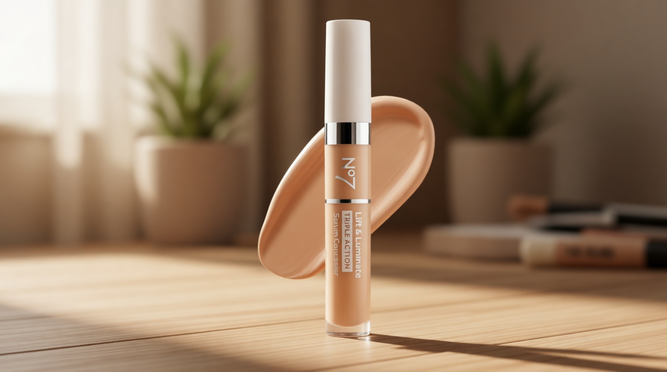 No7 Lift & Luminate Triple Action Serum Concealer - Fair - Anti Aging Liquid Concealer Makeup for Blemishes & Dark Circles - Medium to Full Coverage Concealer for Face (8ml)