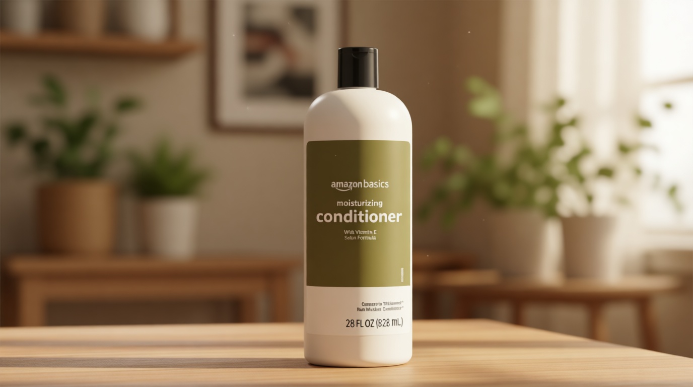 Amazon Basics Moisture Rich Conditioner for Dry and Damaged Hair, Nourishing, Softens, with Vitamin E, 28 Fluid Ounce