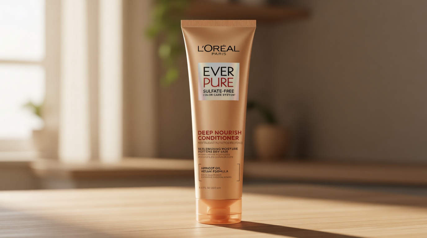 L'Oreal Paris Hair Conditioner for Dry Hair, Triple Action Hydration, Apricot Oil Infused, EverPure, 8.5 Fl Oz (Packaging May Vary)