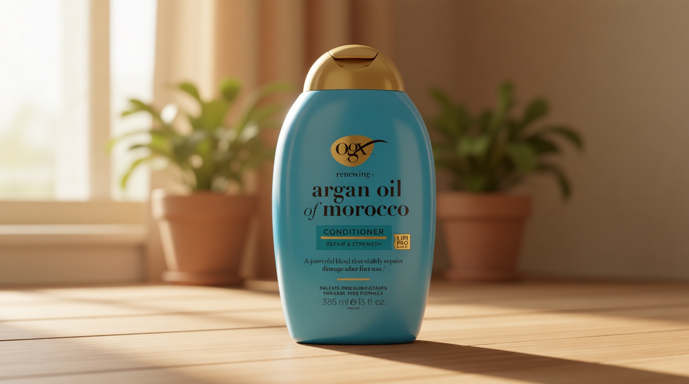 OGX Renewing + Argan Oil of Morocco Conditioner, Repair Conditioner & Argan Oil Helps Strengthen & Repair Dry, Damaged Hair, Paraben-Free, Sulfate-Free Surfactants, 13 fl. oz