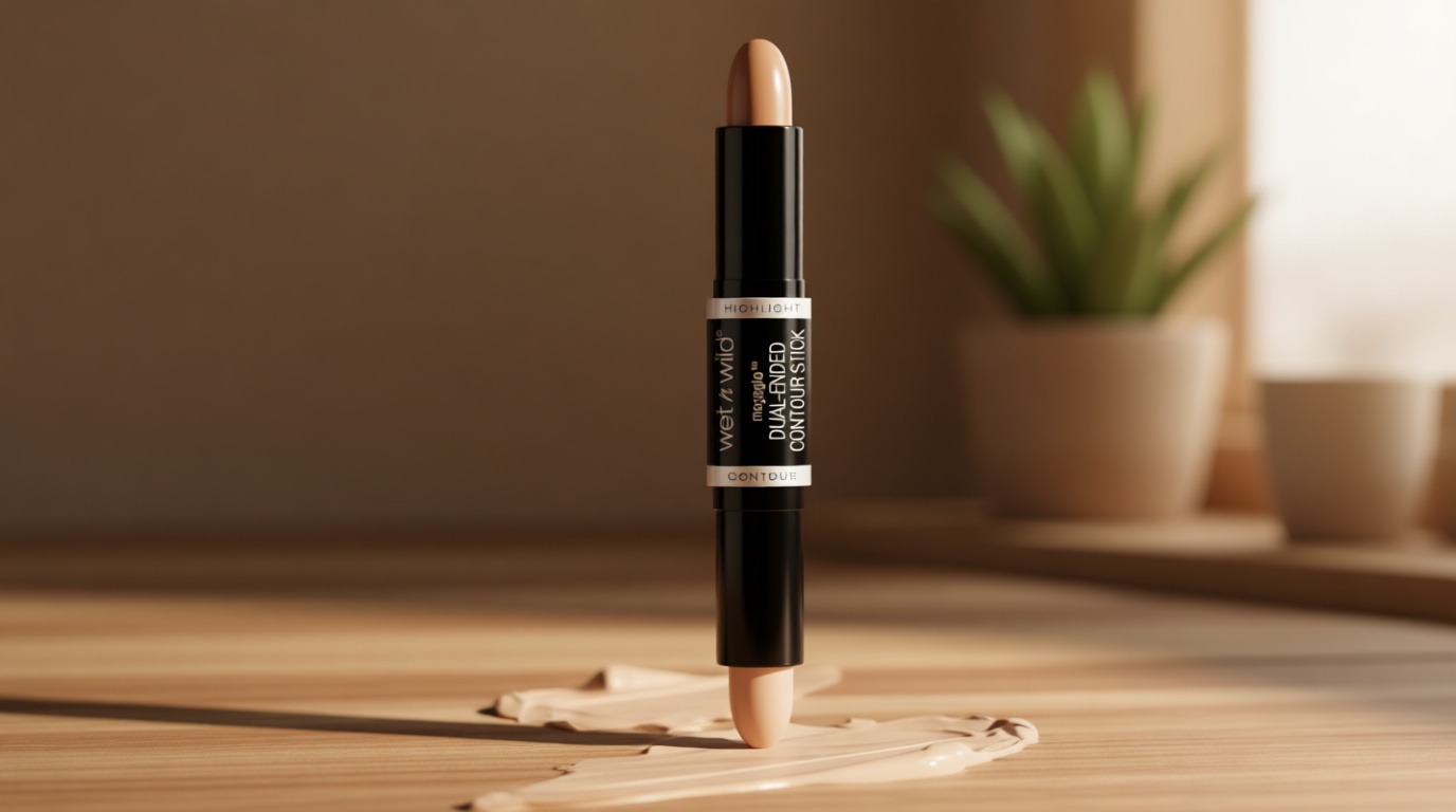 wet n wild MegaGlo Dual-Ended Contour Stick Medium/Tan, Cruelty-Free