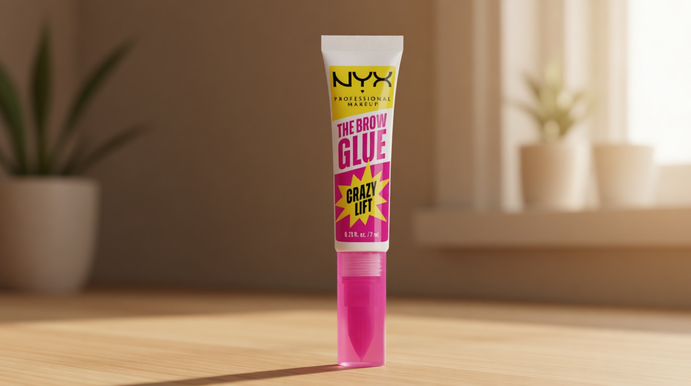 NYX PROFESSIONAL MAKEUP The Brow Glue Crazy Lift, Brow Lamination Gel with 16HR Strong Hold & Built-In Styling Comb - Clear Eyebrow Gel