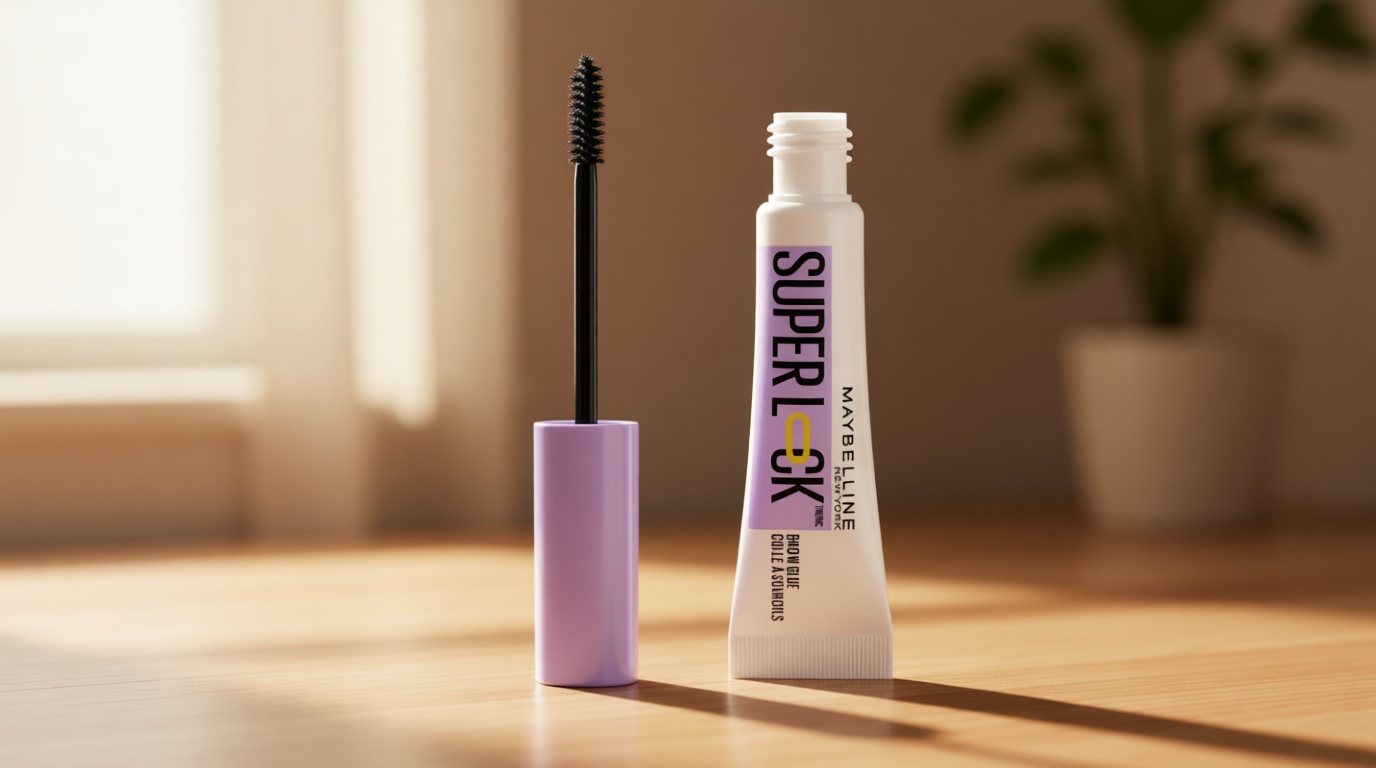 Maybelline Super Lock Brow Glue Eyebrow Gel, Lightweight Brow Gel For Up To 24HR Hold, Clear, 1 Count