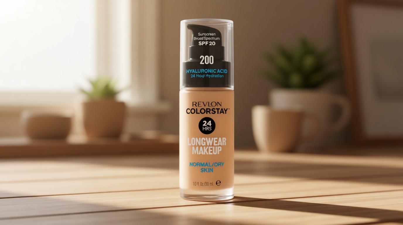 Revlon Liquid Foundation, ColorStay Face Makeup for Normal & Dry Skin, SPF 20, Longwear Medium-Full Coverage with Natural Finish, 200 Nude, 1 Fl Oz