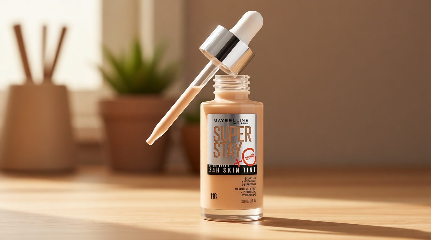 Maybelline Super Stay Up to 24HR Skin Tint, Radiant Light-to-Medium Coverage Foundation, Makeup Infused With Vitamin C, 118, 1 Count