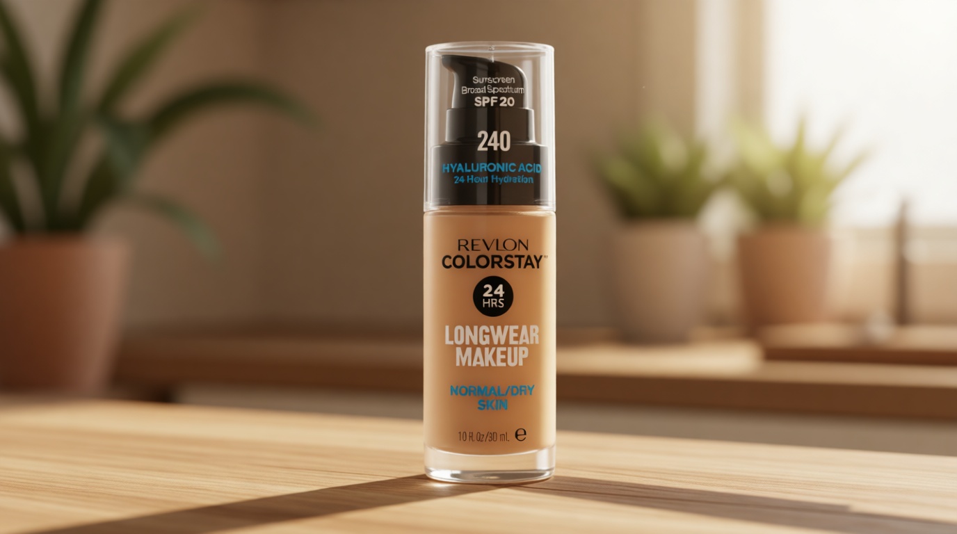 Revlon Liquid Foundation, ColorStay Face Makeup for Normal & Dry Skin, SPF 20, Longwear Medium-Full Coverage with Natural Finish, 240 Medium Beige, 1 Fl Oz