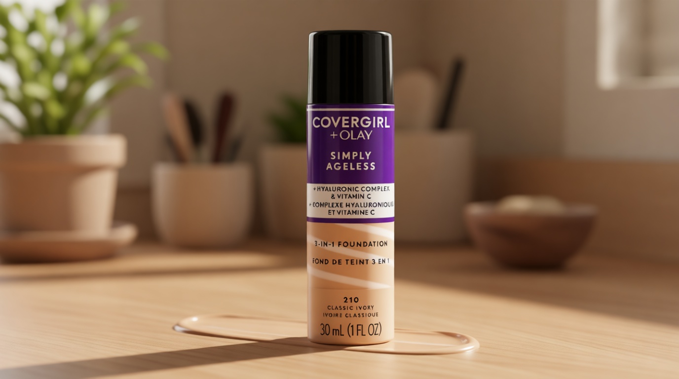 COVERGIRL+Olay Simply Ageless 3-in-1 Liquid Foundation Classic Ivory, 1 Ounce (packaging may vary)