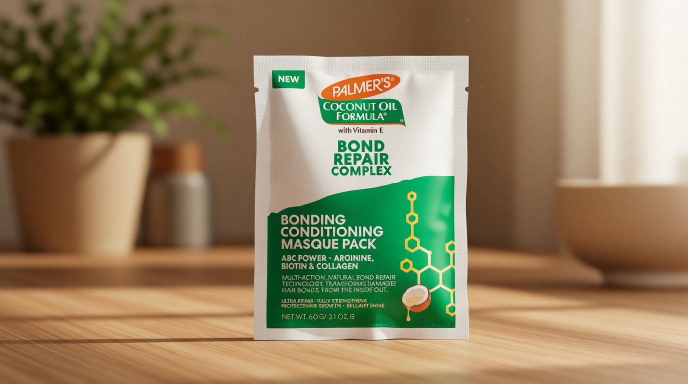 Palmer's Amino Bonding Complex Hair Mask, Intense Conditioning Masque Pack with Coconut Oil & Vitamin E, Heat Protectant, Anti Frizz, Adds Shine, Protects Hair Growth, All Hair Types, 2.1 oz packette