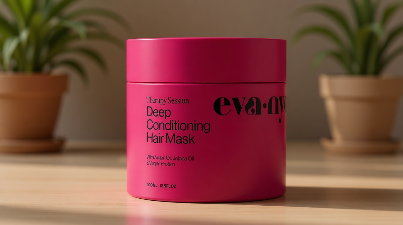 Eva NYC Therapy Session Deep Conditioning Hair Mask with Vegan Protein, Jojoba Oil + Argan Oil - Hydrate, Soften + Repair Hair Strength - Sulfate Free - Warm Vanilla Scent - 13.5 fl oz