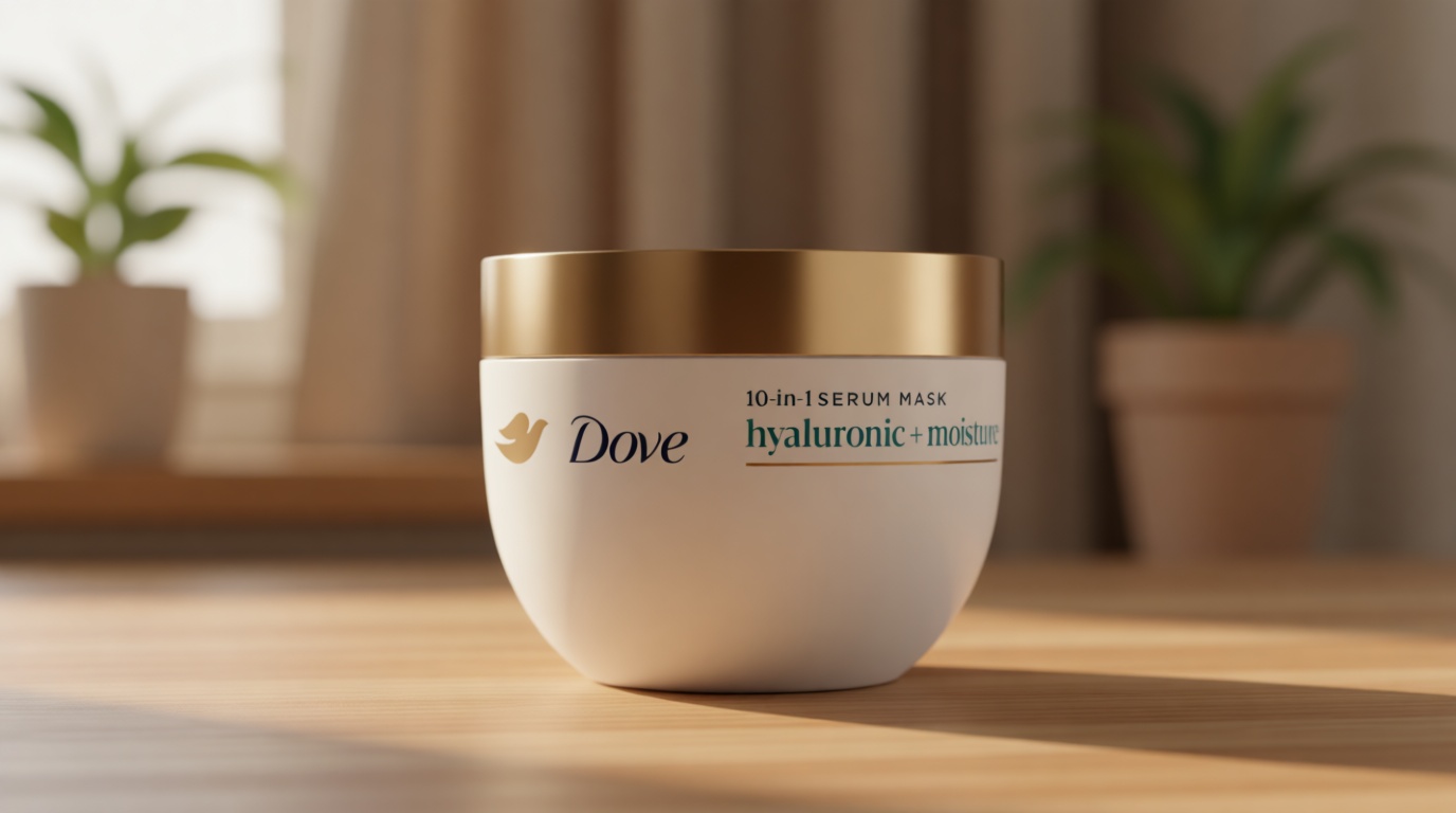 Dove Hair Hyaluronic Moisture for Dry Hair 10-in-1 Hydrating Hair Mask with Bio-Protein Care Technology and Hyaluronic Serum 9.2 Fl Oz