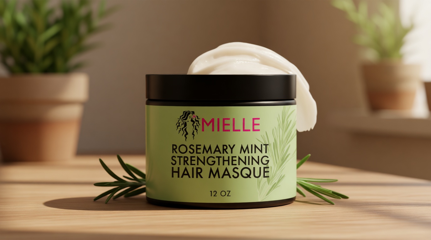 Mielle Organics Rosemary Mint Strengthening Hair Mask for Damaged Hair - Deep Conditioning Treatment Enriched with Biotin, Honey & Coconut Oil - Helps Encourage Longer, Healthier Strands (12 Oz)