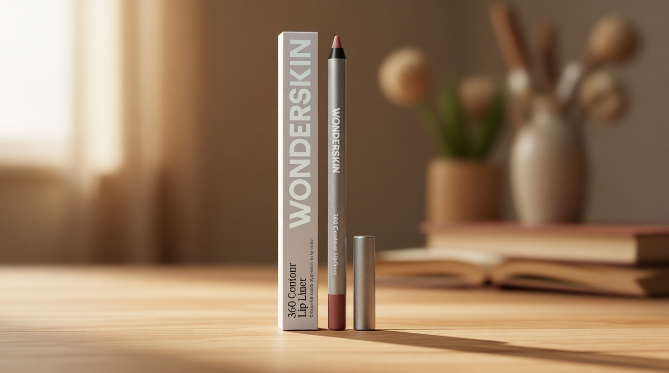 Wonderskin Lipliner Pencil - 360 Contour Lipliner, Long Lasting, Sharpenable, Waterproof and Transfer-Proof Brown Lip Liner Pencil (Saddle) ClimatePartner certified