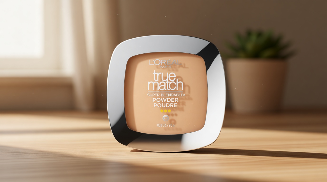 L'Oreal Paris True Match Super Blendable Oil Free Powder Foundation, W3 Light Medium, 0.33 oz, Packaging May Vary