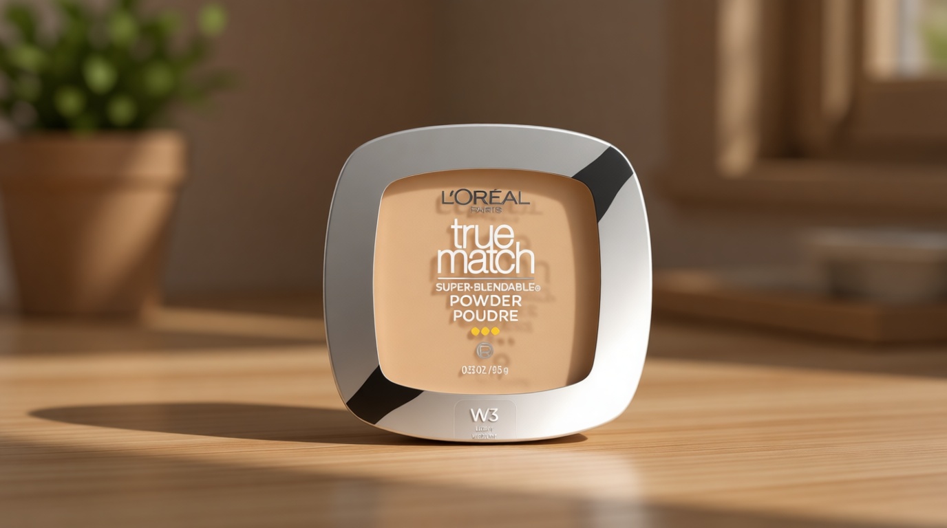 L'Oreal Paris True Match Super Blendable Oil Free Powder Foundation, W3 Light Medium, 0.33 oz, Packaging May Vary