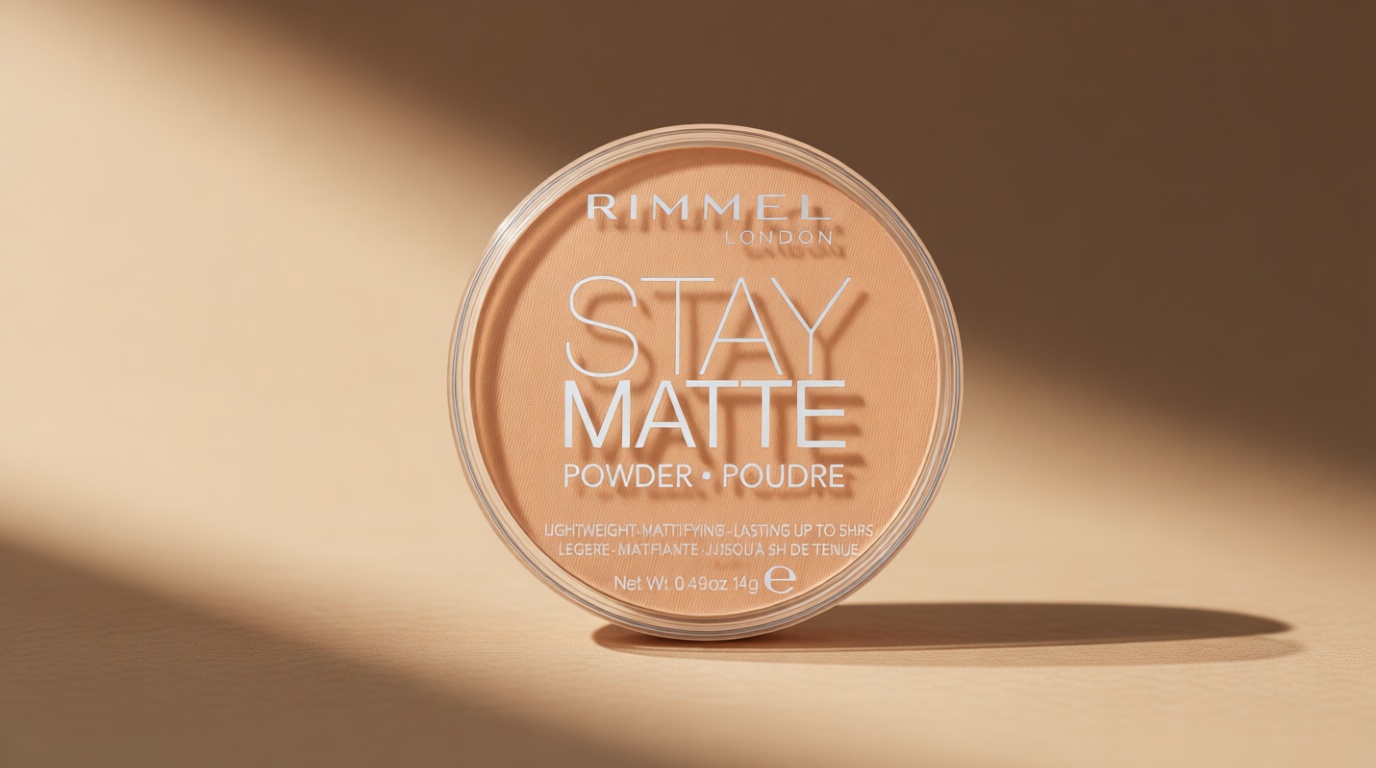 Rimmel London Stay Matte - 016 Deep Beige - Pressed Powder, Lightweight, High Coverage, Shine Control, 0.49oz