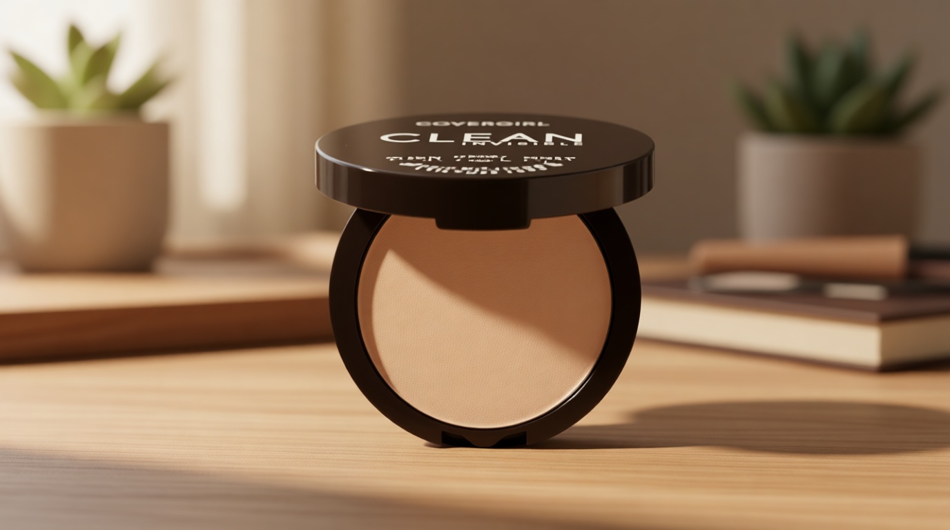 Covergirl Clean Invisible Pressed Powder, Lightweight, Breathable, Vegan Formula, Classic Ivory 110, 0.38oz