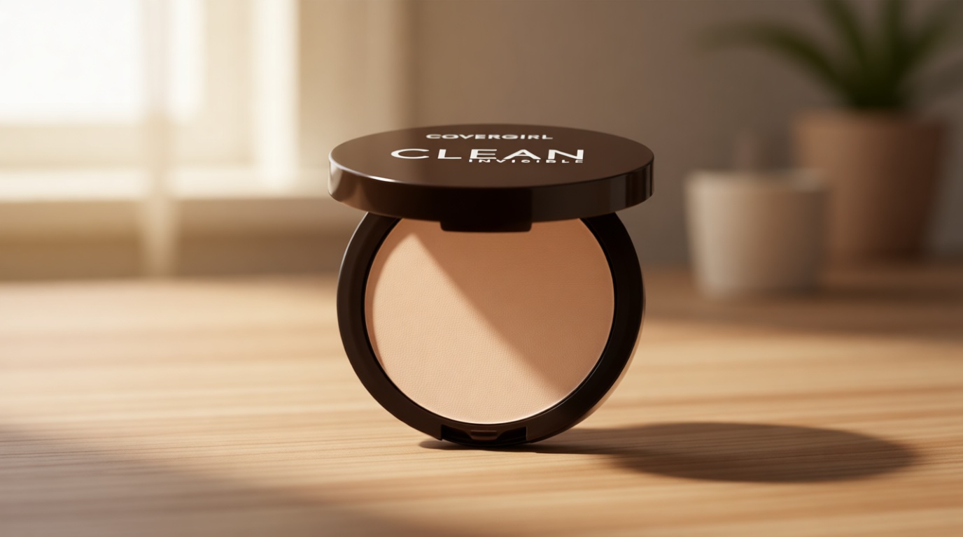 Covergirl Clean Invisible Pressed Powder, Lightweight, Breathable, Vegan Formula, Ivory 105, 0.38oz