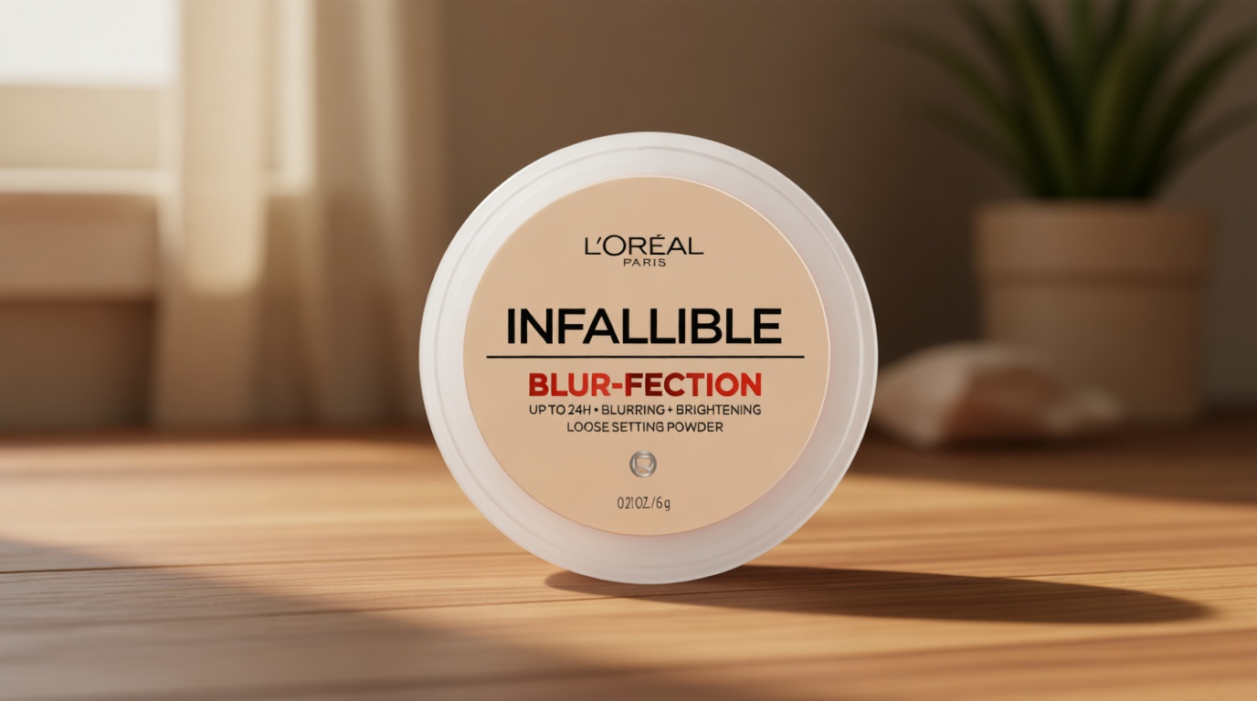 L'Oreal Paris Infallible Blur-fection Longwear Loose Setting Powder, Blurring Face Powder With Up to 24HRs of Wear, Translucent Light, 1 Kit