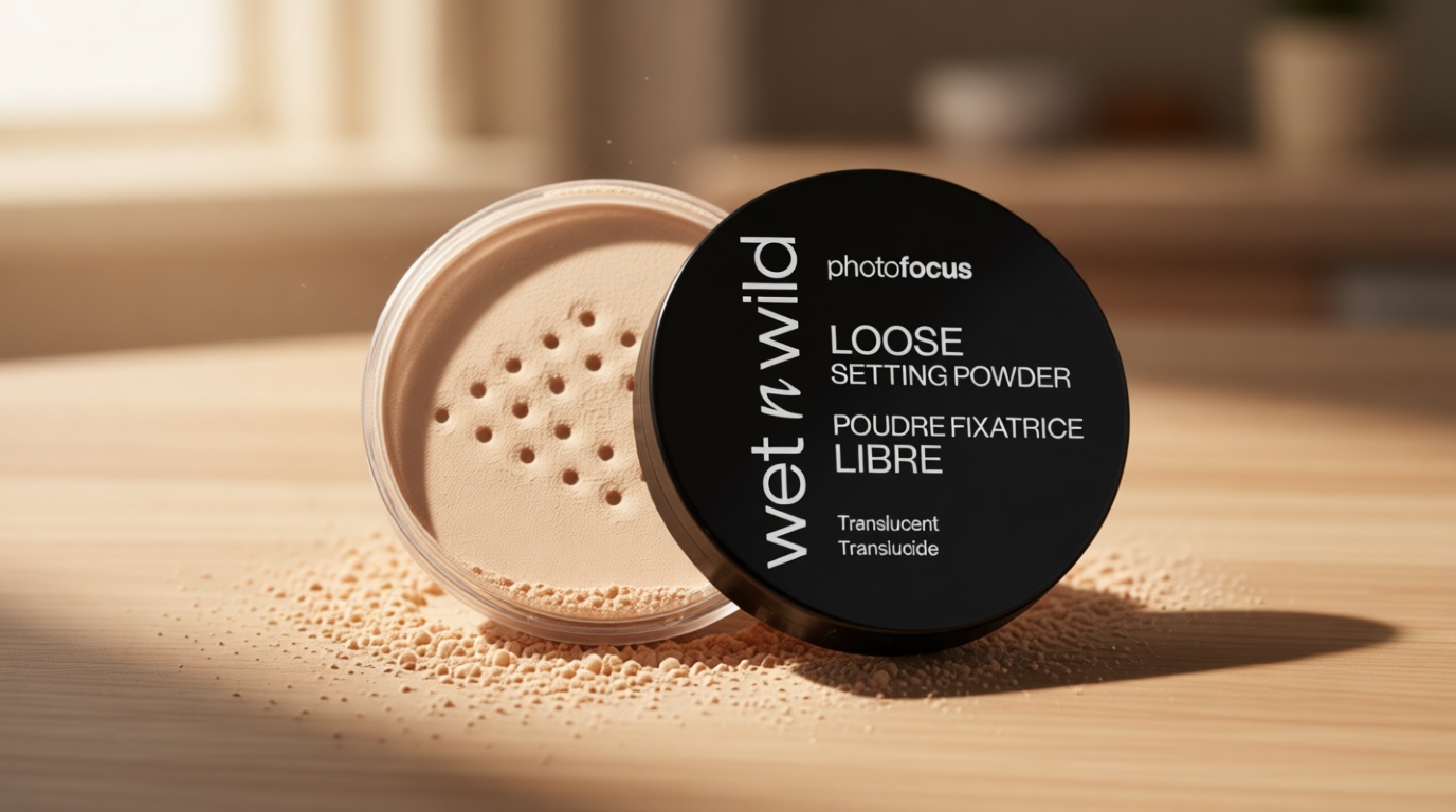 wet n wild Photo Focus Loose Baking Setting Powder, Highlighter Makeup, Fair to Medium & Tan Skin Tones - Translucent