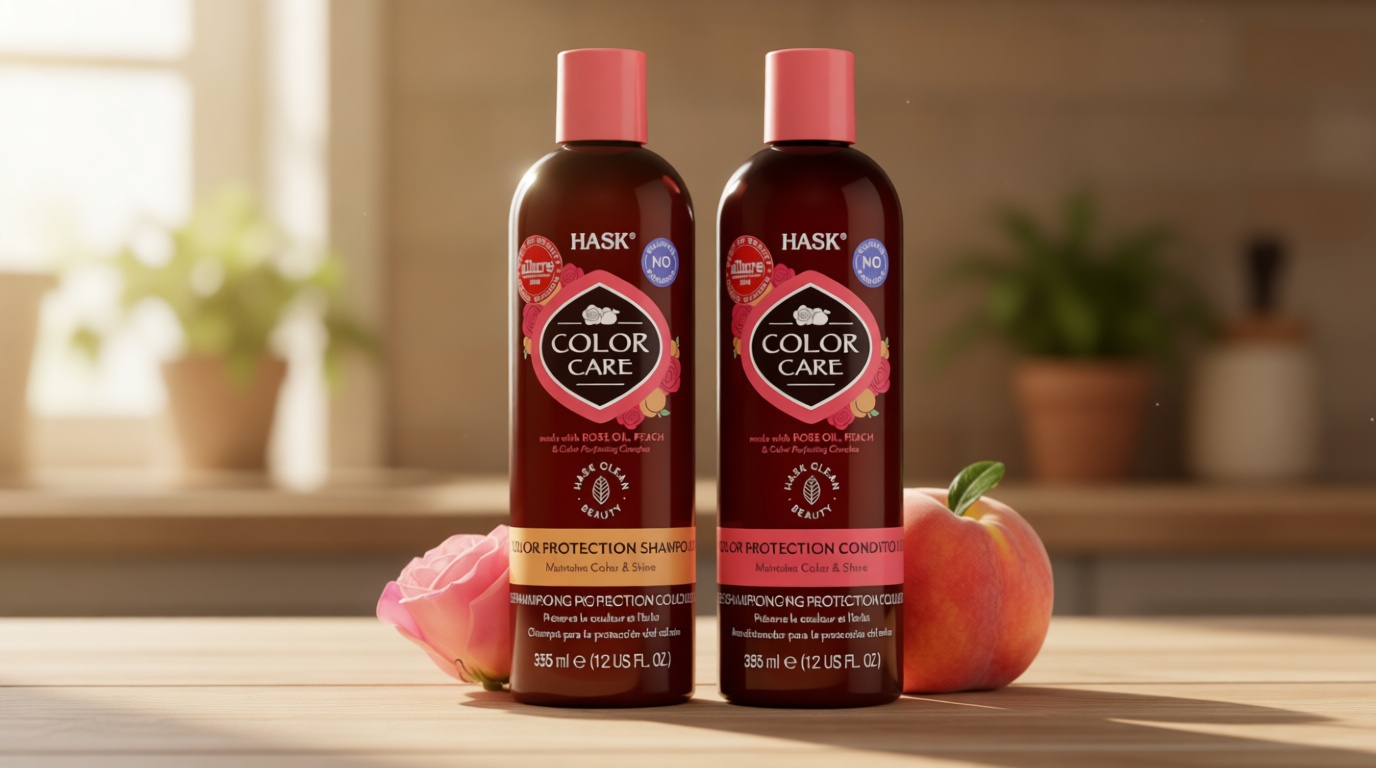 HASK Color Care Shampoo + Conditioner Set for Color-Treated Hair | Sulfate-Free, Paraben-Free, Gluten-Free, Vegan, Cruelty-Free, Color Safe | 12oz each