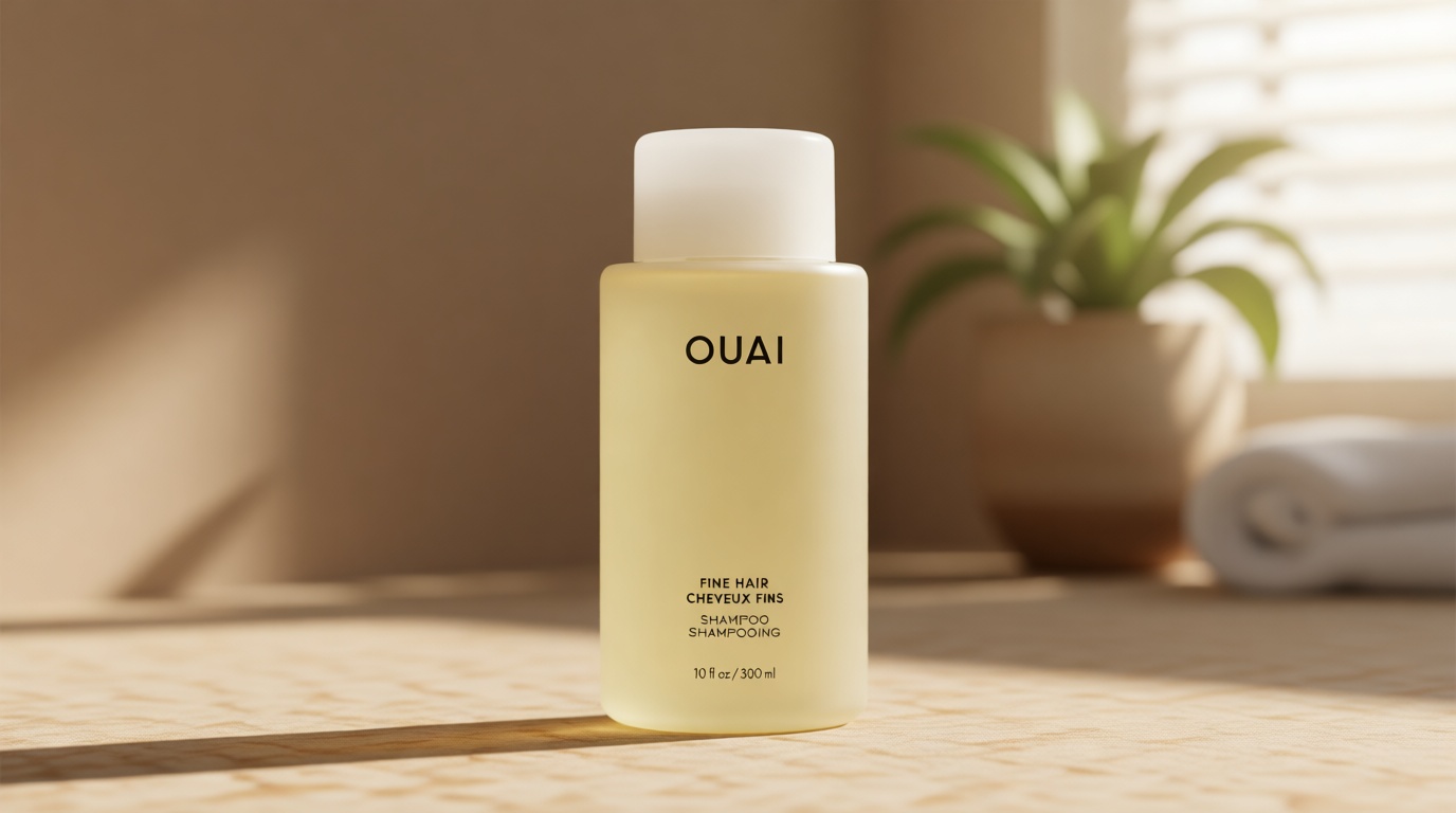 OUAI Fine Hair Shampoo - Biotin Thickening Shampoo for Flat, Thin Hair - Volumizing & Strengthening Keratin & Chia Seed Oil for Women & Men - Lightweight, Color-Safe, Sulfate Free, 10 Oz