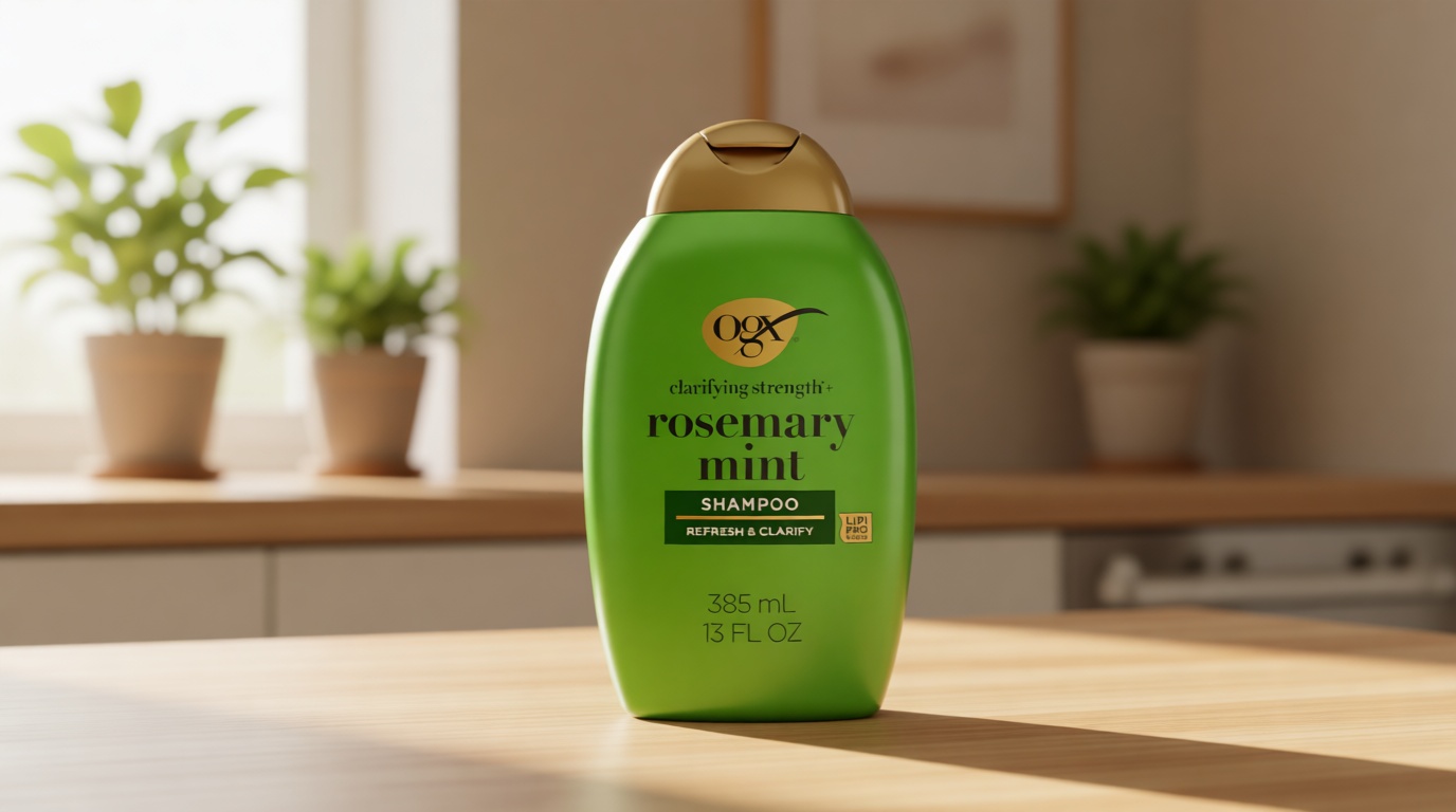 OGX Clarifying Strength + Rosemary Mint Shampoo, Clarifying Shampoo for Oily Hair Visibly Helps Remove Oil & Residue to Clear Away Buildup, Sulfate-Free Surfactants, 13 fl. oz